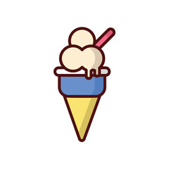 Ice Cream icon isolate white background vector stock illustration.