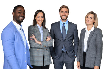group of successful business people on a transparent background