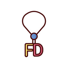 Necklace icon isolate white background vector stock illustration.