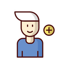  Add Friend icon isolate white background vector stock illustration.