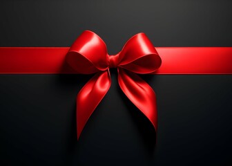 red ribbon bow on black - black Friday 