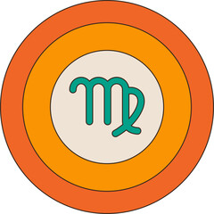 zodiac retro badge icon