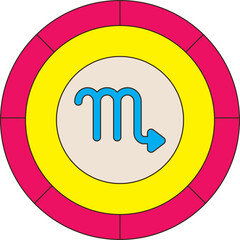 zodiac retro badge icon