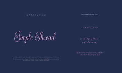 Abstract Calligraphy font alphabet. Minimal modern urban fonts for logo, brand etc. Typography typeface uppercase lowercase and number. vector illustration
