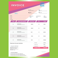 Invoice Template Design, Corporate Invoice Design Template, Vector Invoice Template, Cash Memo, Vector Quotation Design Template
