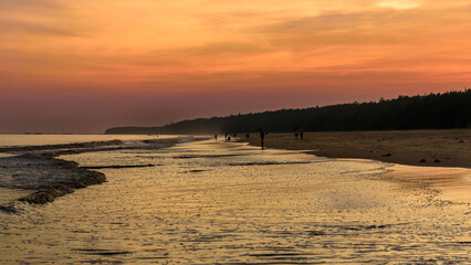 Virgin Beautiful Sea Beach of India at the Time of Sunset. 