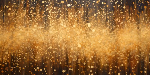Immerse yourself in the enchantment of an abstract gold glitter background adorned with sparkling fireworks. A perfect representation of the festive spirit, ideal for Christmas Eve, New Year, and 4th. - obrazy, fototapety, plakaty