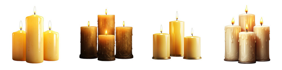 Candles  Hyperrealistic Highly Detailed Isolated On Transparent Background Png File