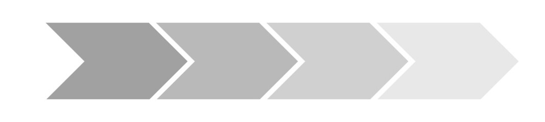Verlauf Pfeil in grau mit 4 Schritten