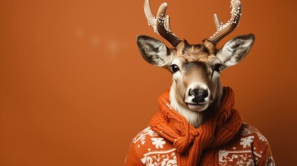 Reindeer in a christmas sweater