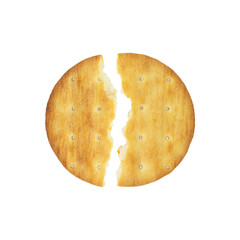 cracker, round salted cracker isolated from background