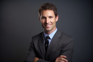 professional business man portrait in formal office suit