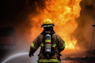 firefighter rescue service for smoke and flames