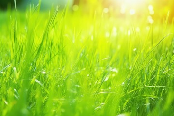 eco friendly organic green grassland landscape with sunlight effect
