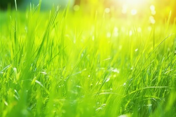 Obraz premium eco friendly organic green grassland landscape with sunlight effect