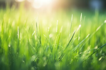 Fototapeta premium realistic green grass land photography a natural carpet
