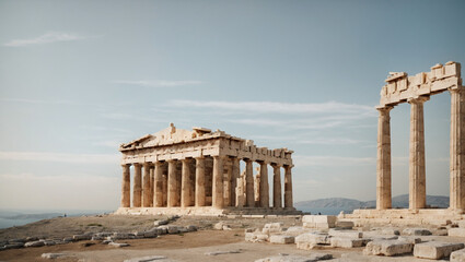 The symmetry and aesthetics of Greek architecture, such as the Parthenon.