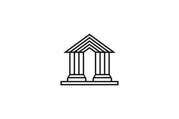 Greek column in minimalist style logo design