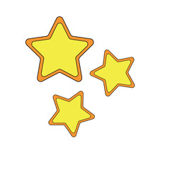 Fototapeta premium Golden, yellow five-pointed stars. Design element of postcards, banners and stickers.
