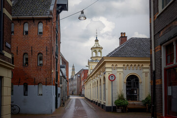 Groningen, the city center of the capital in the province of Groningen, with the beautiful...