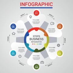 Infographic design vector and marketing icons can be used for workflow layout, diagram, annual report, web design. Business concept with 3, 4, 5,6,7 and 8 options, steps or processes.