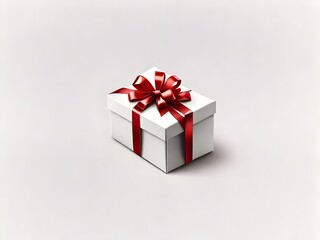 Obraz premium red gift box with ribbon