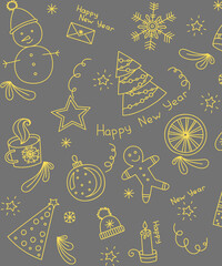 Seamless Christmas pattern. Design illustration for cover, greeting card, print, poster, and wallpaper.