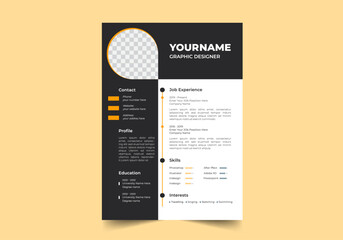 Clean Modern trendy Resume and Cover Letter Layout Vector Template for Business Job Applications, Minimalist resume cv template, Resume design template, cv design, curriculum vitae in illustrator - obrazy, fototapety, plakaty