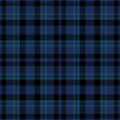 Plaid seamless pattern in blue. Check fabric texture. Vector textile print.