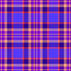 Plaid seamless pattern. Check fabric texture. Vector textile print.
