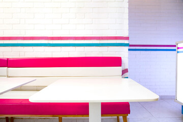 Empty cafe interior modern casual dining.