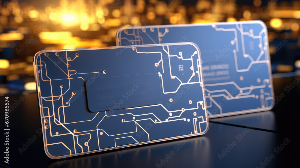 Poster Digital business card, containing elements such as blockchain and fairness.