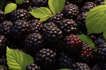 Juicy blackberries, Background.