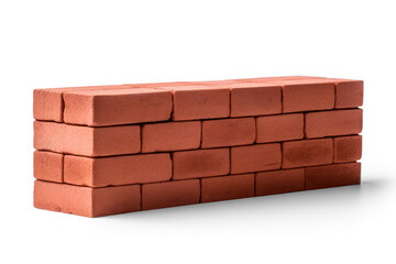 Red bricks, brick wall, masonry isolated on transparent background.