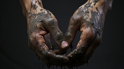 Dirty Hand isolated on solid background
