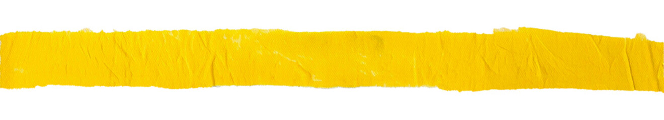 Żółty pas namalowany pastelą olejną. Transparentne tło. 