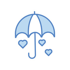 Umbrella icon isolate white background vector stock illustration.