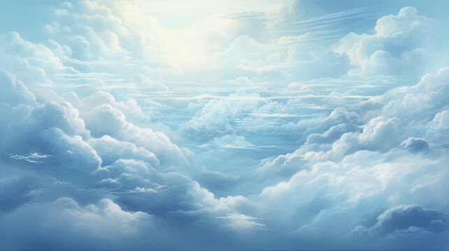 wonderful wallpaper showing hope in the clouds, blue inspired background design