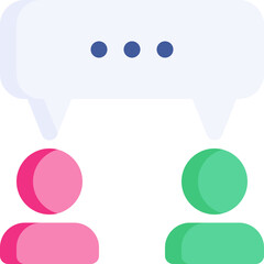 Chat in flat icon. Teamwork, discussion, conversation, partnership, group