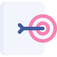 Target in flat icon. Mission, marketing, aim, bullseye, dartboard, business