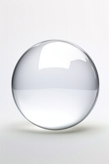 Glass ball with white background and white background.