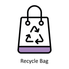 Recycle Bag vector Filled outline Design illustration. Symbol on White background EPS 10 File 