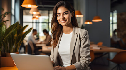 Confident Female Entrepreneur: Happy Smiling Professional Business Women Portrait, Generative AI