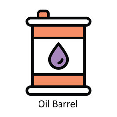 Oil Barrel vector Filled outline Design illustration. Symbol on White background EPS 10 File 
