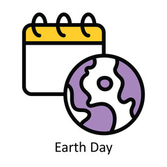 Earth Day vector Filled outline Design illustration. Symbol on White background EPS 10 File 