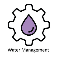 Water Management  vector Filled outline Design illustration. Symbol on White background EPS 10 File 