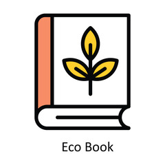 Eco Book vector Filled outline Design illustration. Symbol on White background EPS 10 File 