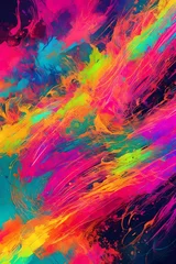 Acrylic prints Game of Paint abstract painting art with bursts of bright color