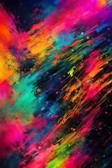 Crédence de cuisine en verre imprimé Mélange de couleurs abstract painting art with bursts of bright color