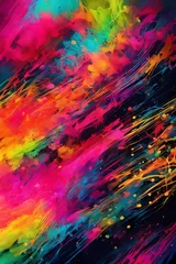 Voilages Mélange de couleurs abstract painting art with bursts of bright color